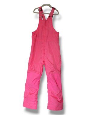 Land's End "Iron Knee" Hot Pink Snow Pants/Ski Bibs size 6-7 Girls